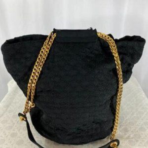 Vintage Gucci Black Fabric Bucket Bag